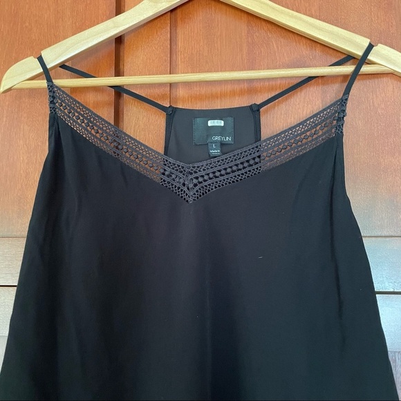 Greylin Black Crochet Camisole Tank Top Size Large - Picture 2 of 9